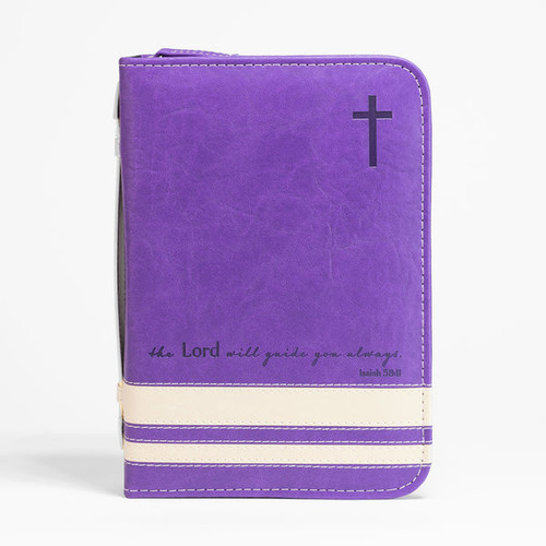 Bible Cover - Purple and Cream, Isa 58:11 (medium) Bible Cover - Purple and Cream, Isa 58:11 (medium)