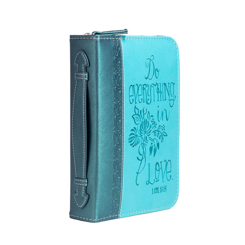 Bible Cover - Teal, 1 Corinthians 16:14 (large) 