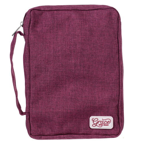 Bible Cover - Value Plum Grace Upon Grace Patch Bible Cover - Value Plum Grace Upon Grace Patch