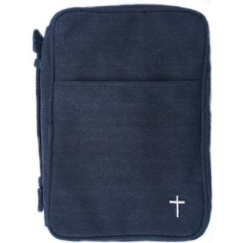 Bible Cover - Charcoal Washed Canvas Bible Cover XL Bible Cover - Charcoal Washed Canvas Bible Cover XL