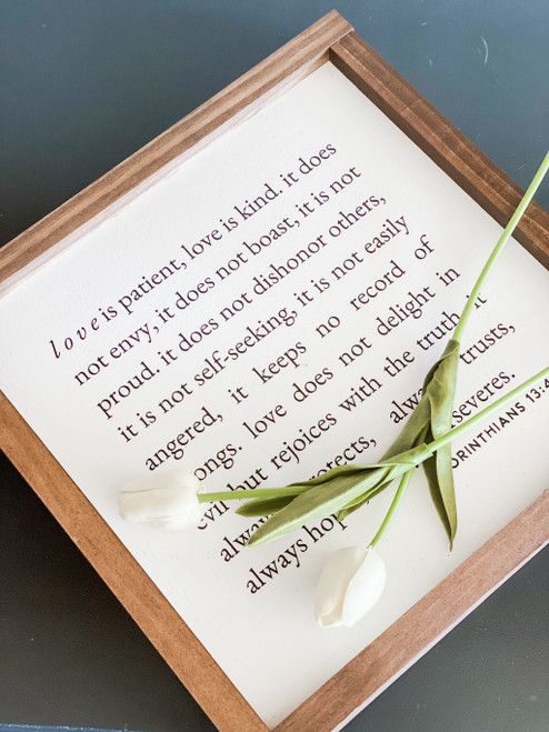 1 Corinthians 13:4-7 - White 13x13