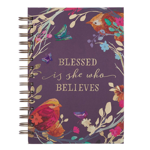 Blessed Is She Large Wirebound Journal in Eggplant Blessed Is She Large Wirebound Journal in Eggplant