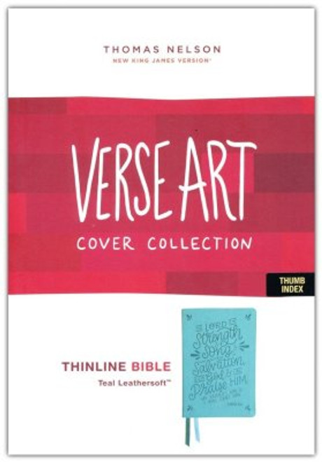 Bible NKJV Thinline Verse Art Cover Collection Teal Leathersoft Thumb Indexed