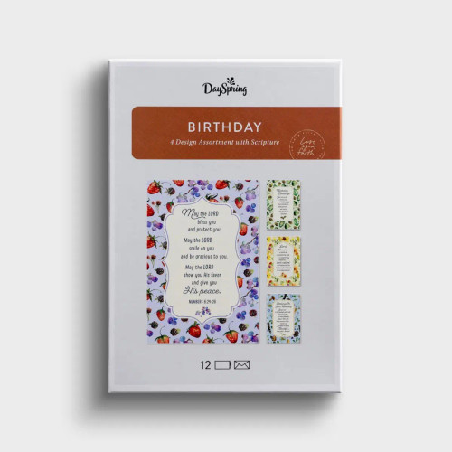 12 cards and envelopes
3 cards of 4 designs
Assorted Scripture text
Folded card size: 4 1/2" x 6 9/16" 12 cards and envelopes
3 cards of 4 designs
Assorted Scripture text
Folded card size: 4 1/2" x 6 9/16"
