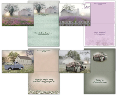 An assortment of praying for you cards decorated with images of quiet places to lift some ones day. Perfect to send to a friend or family member to let them know you are thinking of them and have them in your prayers
Assorted boxed praying for you cards
Each card features KJV Scripture
Special Features - printed on the inside
Boxed greeting card assortment 12 cards and envelopes
5" W x 7" H An assortment of praying for you cards decorated with images of quiet places to lift some ones day. Perfect to send to a friend or family member to let them know you are thinking of them and have them in your prayers
Assorted boxed praying for you cards
Each card features KJV Scripture
Special Features - printed on the inside
Boxed greeting card assortment 12 cards and envelopes
5" W x 7" H