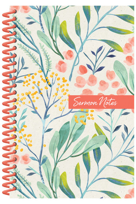 Looking for the perfect place to organize and keep your sermon notes? 
The Perfect Keeper of a Year's Worth of Sermon Notes! This attractive spiral-bound journal offers 140 pages of writing space, with helpful prompts for your thoughts organized. Featuring generous space for note-taking and a user-friendly lay-flat feature, this notebook is sure to become a must-have in the pocket of your Bible cover Looking for the perfect place to organize and keep your sermon notes? 
The Perfect Keeper of a Year's Worth of Sermon Notes! This attractive spiral-bound journal offers 140 pages of writing space, with helpful prompts for your thoughts organized. Featuring generous space for note-taking and a user-friendly lay-flat feature, this notebook is sure to become a must-have in the pocket of your Bible cover
