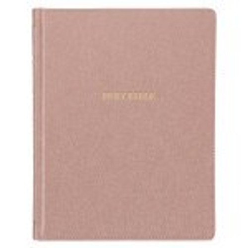 Rose Gold cover 
Faux leather 
Hardcover 
Gold-foiled title 
King James Version 
Note-taking Bible 
Epistle dedicatory letter included
2.5-inch wide margins 
1.8-inch wide lines
1450 gilt-edged pages 
One-color interior 
2 ribbon markers 
Verse finder 
One-year reading plan 
Concordance 
8 full-color maps 
10.8-point type 
Packaged in full-color printed cardstock sleeve
Size: 10.2" x 8.1" x 2" (259 x 206 x 51mm)