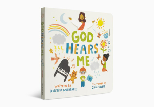 Everyone is a theologian—even your little one. Each board book in the For the Bible Tells Me So series offers kids ages 0–4 an introduction to key facets of the gospel and a glimpse at the joy found when children embrace Christ as their Lord and Savior. In God Hears Me, author Kristen Wetherell teaches children how to talk with God—a heavenly Father who intently listens to his beloved children. 
This board book uses repetition, easy-to-understand language, and interactive elements to keep kids engaged and coming back again and again. Formatted for child interaction, the text provides a line for the caregiver to read and a responsive action for the child to perform. Deeply rooted in Scripture, Wetherell teaches children the importance of depending on Christ through prayer and praising him through all of life’s circumstances. 
Teaches Kids the Importance of Prayer: Little ones learn who God is and the comfort found when they depend on him through prayer
Created for Kids Ages 0–4: Thoughtful language, colorful illustrations, and interactive elements keep kids engaged
For the Bible Tells Me So Series: Each book in this series teaches kids the gospel through an important biblical doctrine
Makes Great Gifts: Perfect for children, grandchildren, loved ones, or a church ministry  Everyone is a theologian—even your little one. Each board book in the For the Bible Tells Me So series offers kids ages 0–4 an introduction to key facets of the gospel and a glimpse at the joy found when children embrace Christ as their Lord and Savior. In God Hears Me, author Kristen Wetherell teaches children how to talk with God—a heavenly Father who intently listens to his beloved children. 
This board book uses repetition, easy-to-understand language, and interactive elements to keep kids engaged and coming back again and again. Formatted for child interaction, the text provides a line for the caregiver to read and a responsive action for the child to perform. Deeply rooted in Scripture, Wetherell teaches children the importance of depending on Christ through prayer and praising him through all of life’s circumstances. 
Teaches Kids the Importance of Prayer: Little ones learn who God is and the comfort found when they depend on him through prayer
Created for Kids Ages 0–4: Thoughtful language, colorful illustrations, and interactive elements keep kids engaged
For the Bible Tells Me So Series: Each book in this series teaches kids the gospel through an important biblical doctrine
Makes Great Gifts: Perfect for children, grandchildren, loved ones, or a church ministry