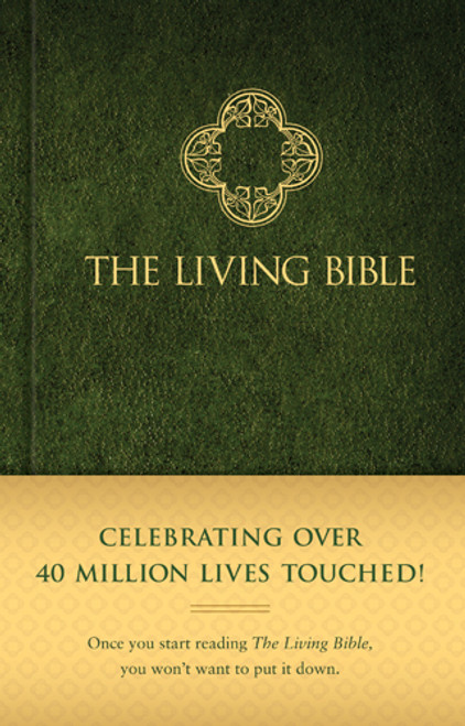 Winner of the first ever quadruple Diamond award from ECPA!
Celebrating 40 years and over 40 million lives touched, Tyndale is releasing the familiar green hardcover binding of The Living Bible with a fresh new interior. Features include a Bible reading plan, four-color maps, and a topical concordance. The uncluttered, 2-column format makes for easy reading. The Living Bible is a paraphrase of the Old and New Testaments. Its purpose is to say as exactly as possible what the writers of the Scriptures meant, and to say it simply, expanding where necessary for a clear understanding by the modern reader. Winner of the first ever quadruple Diamond award from ECPA!
Celebrating 40 years and over 40 million lives touched, Tyndale is releasing the familiar green hardcover binding of The Living Bible with a fresh new interior. Features include a Bible reading plan, four-color maps, and a topical concordance. The uncluttered, 2-column format makes for easy reading. The Living Bible is a paraphrase of the Old and New Testaments. Its purpose is to say as exactly as possible what the writers of the Scriptures meant, and to say it simply, expanding where necessary for a clear understanding by the modern reader.