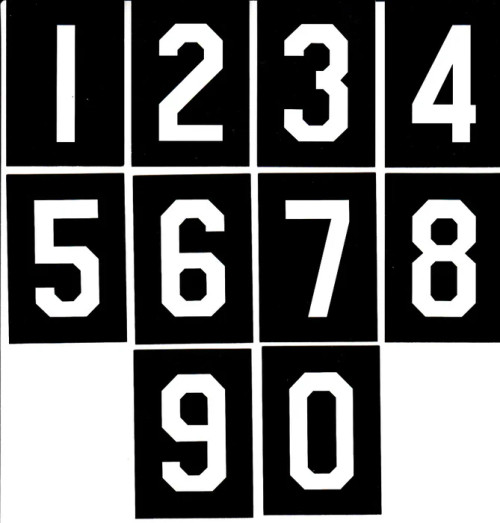 Register Board Extra Numbers  2 7/8"