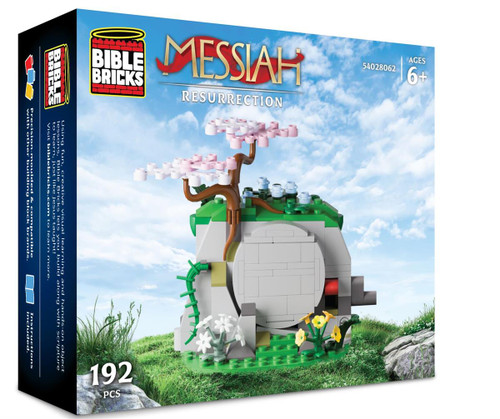 Celebrate the moment that changed everything with the Resurrection set, a powerful 192-piece, LEGO®-compatible build that brings the empty tomb to life in both form and function. Designed with intentional simplicity and rich symbolism, this set features a hands-on play feature turn the handle to break the seal and watch the stone roll away, revealing the miracle of the Resurrection. Lush garden details, the sealed tomb, and the dramatic stone mechanism combine to create a display-ready scene that also invites interaction and storytelling. Built for ages 6+, this compact yet meaningful set is perfect for teaching, reflection, and joyful play because the story doesn't end at the cross, it continues with the empty tomb.