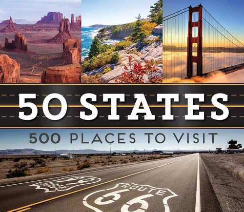50 States 500 Places to Visit takes you on a tour through the best sights and attractions in every state across the country.

Organized by region, and includes full-color photos of sights from all 50 states.
Sights include museums, monuments, national parks, beaches, battlefields, buildings, and can't-miss cities.
You'll discover dinosaur bones at Montana's Museum of the Rockies, explore Elfreth's Alley in Philadelphia (the oldest residential street in America), and visit the antebellum mansions along Louisiana's Great River Road (also known as Plantation Alley).
Hardcover, 144 pages