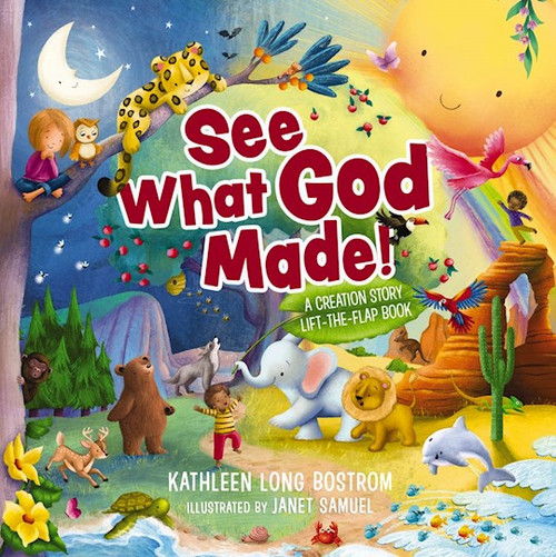 Discover the creation story with over 40 flaps in this board book that's perfect for curious little ones!

See What God Made!, based on the story of creation found in Genesis 1–2, highlights the events of the seven days in which God made heaven and earth and rested from His wonderful work. This rhyming, interactive board book

is for ages 0 to 4;
features multiple flaps on every page that unveil God's playful nature and beautiful creation;
includes a prayer for God's world.
Kids will love pointing out each creation they discover, from towering trees to soaring seagulls to whistling whales, and parents will love sharing this simple introduction to just how much God loves us. After all, God made a beautiful world, and you're a part of it!

Lift the flaps in this rhyming story of creation and see what God made.