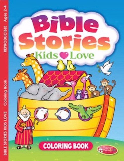 Bible Stories that Kids Love Coloring Book is a simple introduction for children ages 2 to 4 years on the Bible. Kids will love reading along to the short text as they color and complete the Bible story scene. Includes scripture verses for additional reading. Reproducible for home or classroom use.