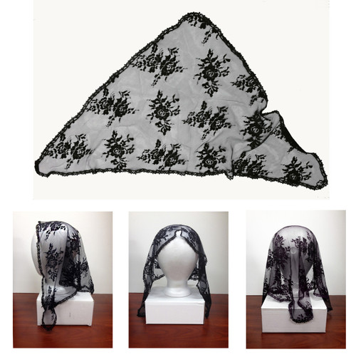Veil English Lace - Triangle Black