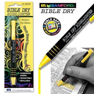 Bible Dry Highlighter - Yellow 