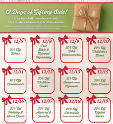 12/06/2025 - 12 Days of Gifting Sales starts today! Bibles are 20% Off!