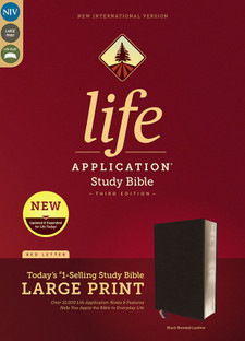 Bible NIV Life Application Study Bible, Third Edition, Large Print, Bonded Leather, Black