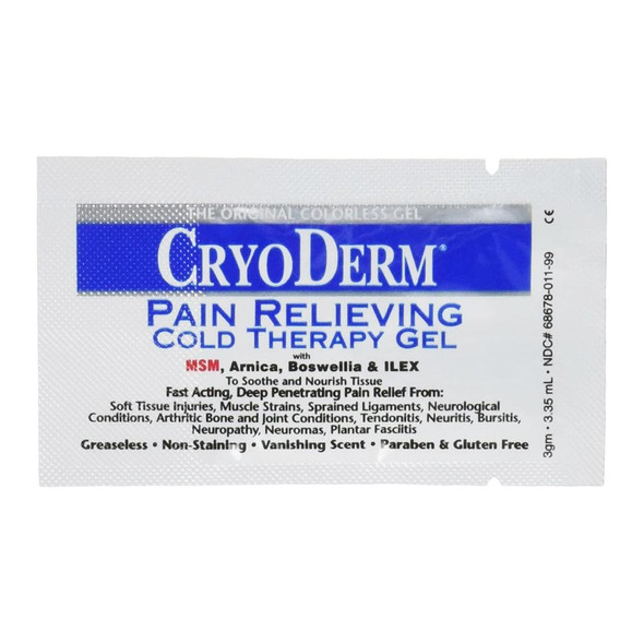 CryoDerm Pain Relieving Cold Therapy Gel Sample 100/Pack