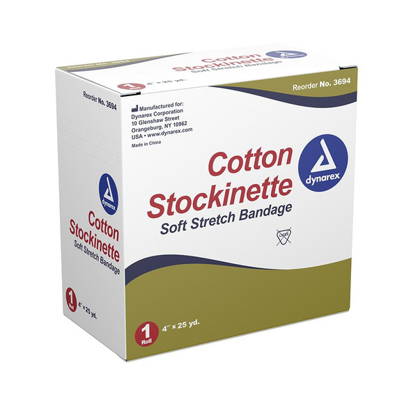 Dynarex Cotton Stockinette 4"  X 25 yds 1/Roll