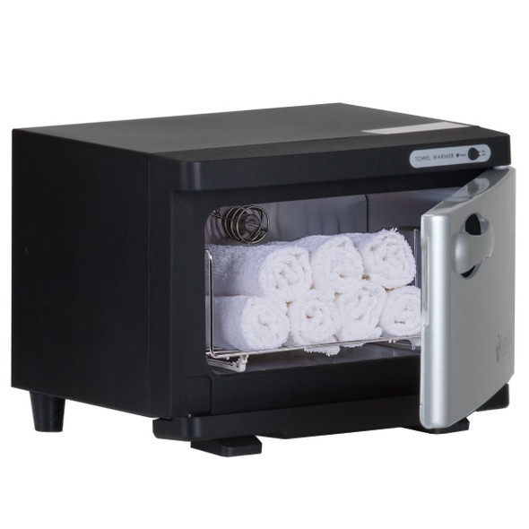 Earthlite UV Hot Towel Cabinet Mini 120V Black/Silver
