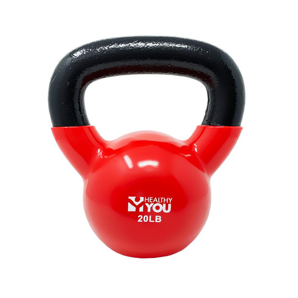 Healthy You Vinyl Coated Kettlebell 20 lb Red