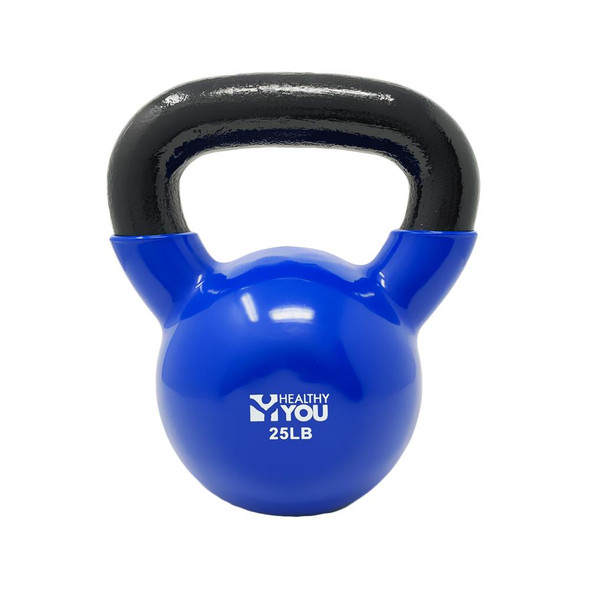 Healthy You Vinyl Coated Kettlebell 25 lb Blue