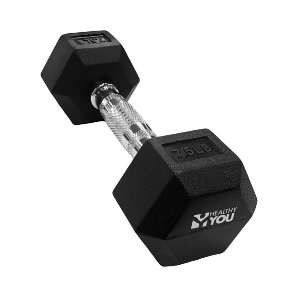 Healthy You Rubber Hex Dumbbell 7.5 lbs (d)