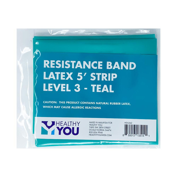 Healthy You Latex Resistance Band 5' Band - Level 3 Teal