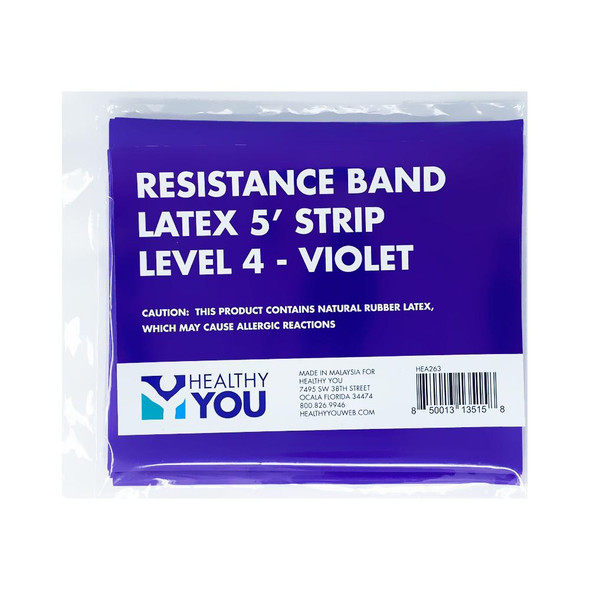 Healthy You Latex Resistance Band 5' Band - Level 4 Violet