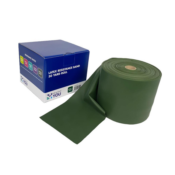 Healthy You Latex Resistance Band 50 Yard Band - Level 5 Olive