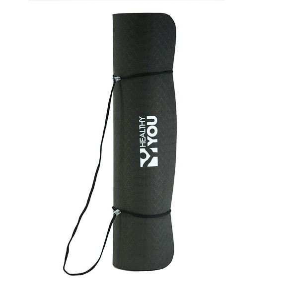 Healthy You Premium Non-Slip Exercise / Yoga Mat 72" x 24" x .25" 6mm Thick with Carry Strap (d)