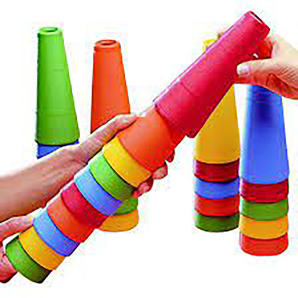 Plastic Stacking Cones-Large 30 cones 6 colors