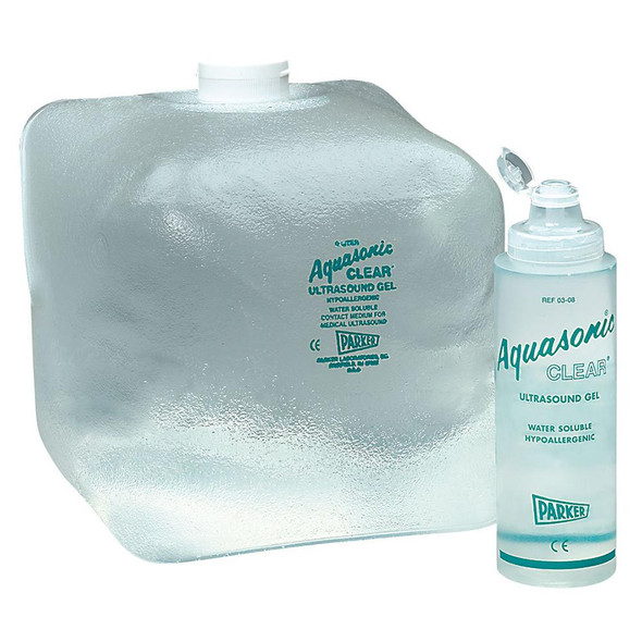 Parker Labs Aquasonic Clear Ultrasound Transmission Gel 5 Liter with Refillable Dispenser Bottle