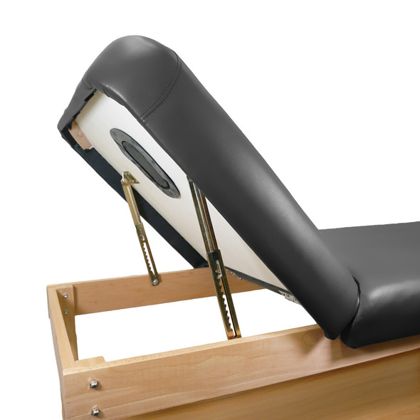 Healthy You Stationary Massage Table with Lift Back, Nose Hole, And Shelf