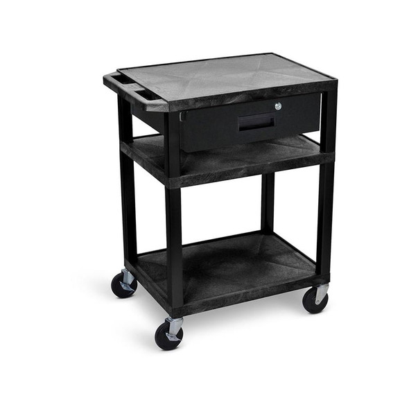 Luxor Tuffy Multi-Purpose Cart Black with Locking Drawer