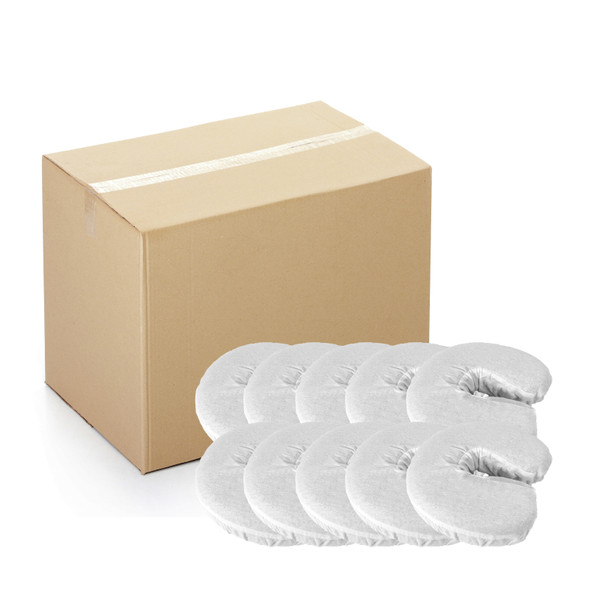 Healthy You Reusable 100% Cotton Flannel Massage Face Cradle Cover - White Bulk Case 10/Pack