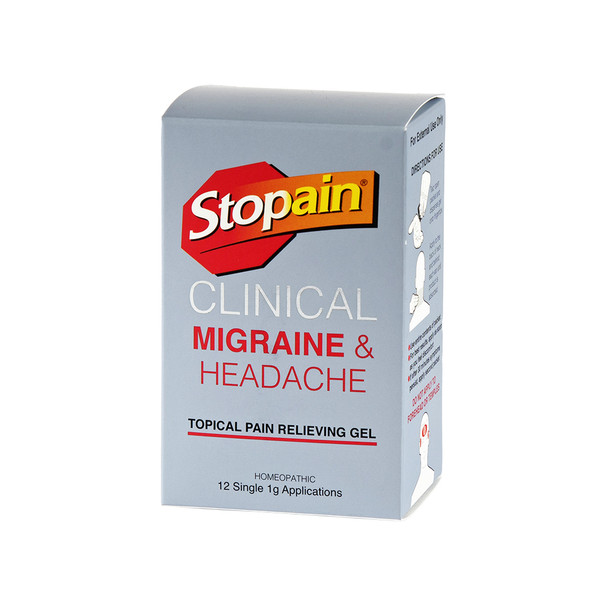 Stopain Clinical Migraine & Headache Topical Gel - 12/Box Display