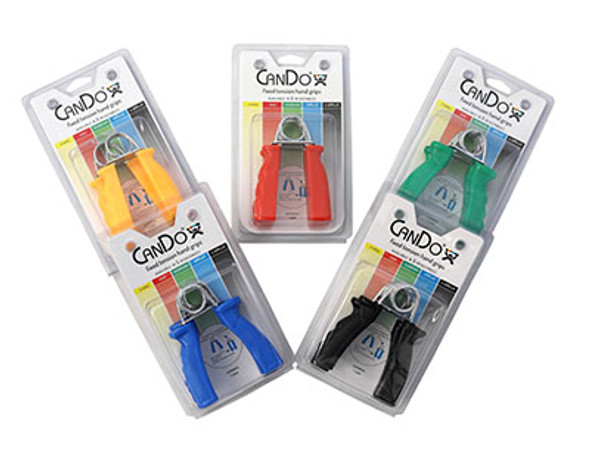 CanDo® Ergonomic Hand Grip 5/Pack (Yellow, Red, Green, Blue, Black)