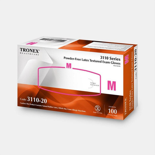Tronex Healthcare Latex Powder-Free Fully Textured Examination Gloves 100/Pack