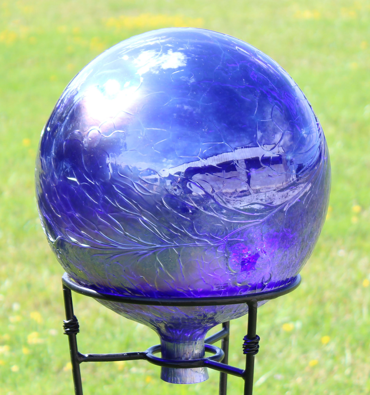 Handblown Glass Witch Ball - 4" Diameter Green & Aqua Hanging Decor (WB28) 3 thumbnail image