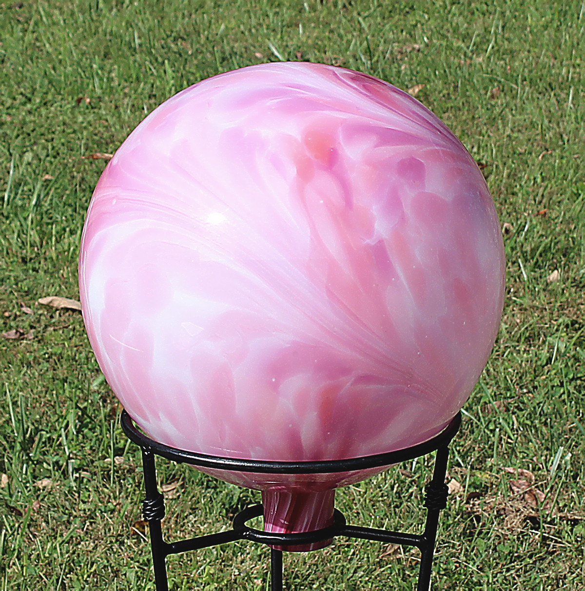 Glass Gazing Ball "Tea Rose" 12 Inch