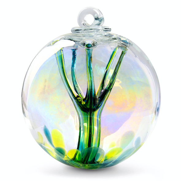 Enigmatic Witch Ball Iridescent Jade Colors 