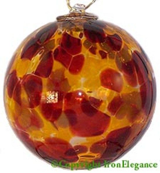 Amber, Dark Red & Gold 3 Inch Kugel (Autumn)