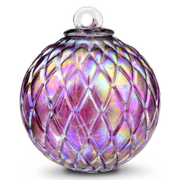 Diamond Optic Friendship Ball, Wine Red Iridized (4 inch)