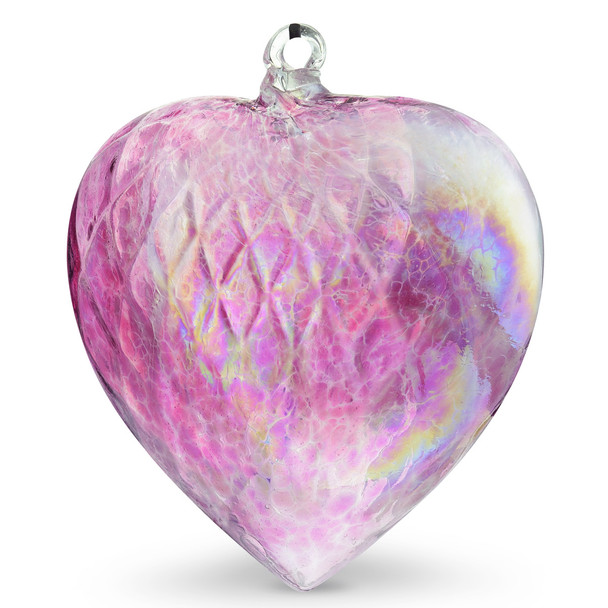 Diamond Optic Extra Large Heart, Wine Red Iridized 