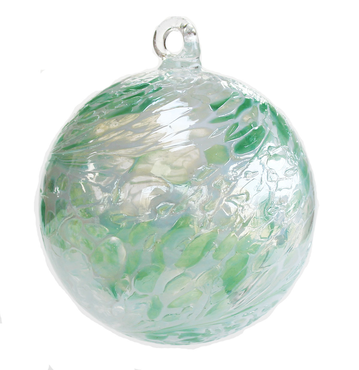 Mint Green Jade White Twist Iridized 4 Inch Witchballs Com