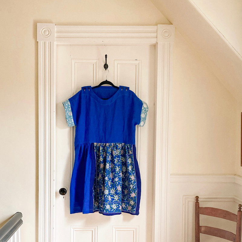 Patchwork Tablecloth Dress, M/L Japanese Floral
