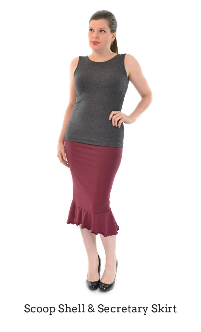 Scoop Shell & Secretary Skirt