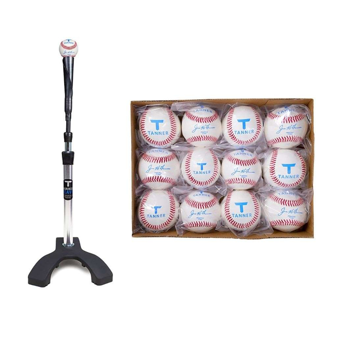 TANNER HEAVY Batting Tee & Practice Baseball Bundle TANNER TEES